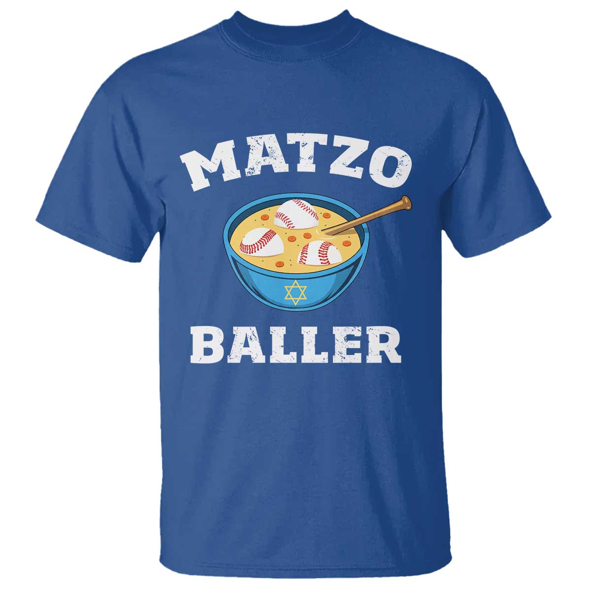 Funny Hanukkah Baseball T Shirt Matzo Baller Matzah Ball Jewish Chanukah Sports Lover TS11 Royal Blue Print Your Wear