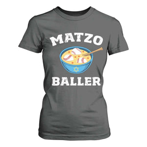 Funny Hanukkah Baseball T Shirt For Women Matzo Baller Matzah Ball Jewish Chanukah Sports Lover TS11 Dark Heather Print Your Wear