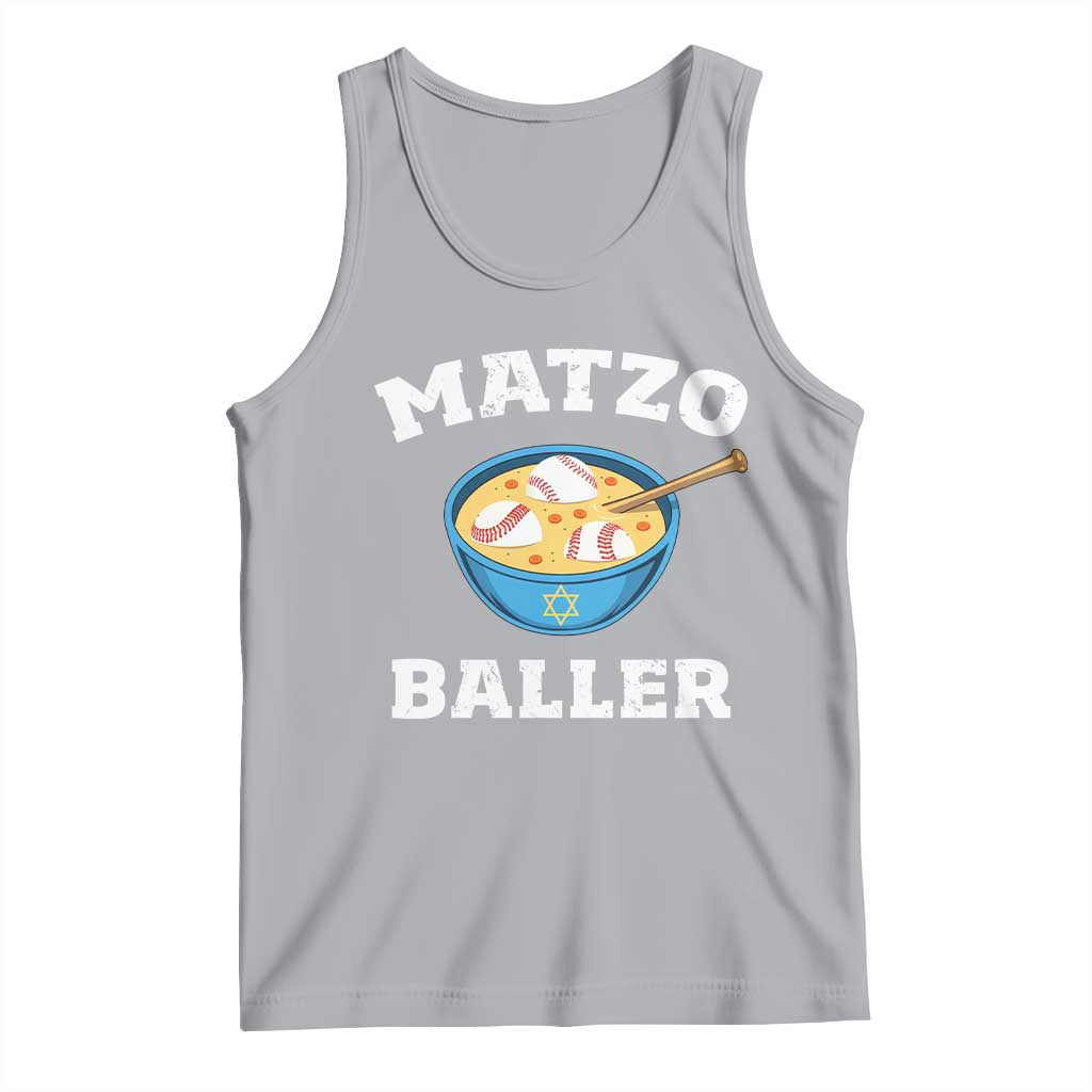 Funny Hanukkah Baseball Tank Top Matzo Baller Matzah Ball Jewish Chanukah Sports Lover TS11 Athletic Heather Print Your Wear