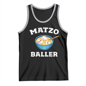 Funny Hanukkah Baseball Tank Top Matzo Baller Matzah Ball Jewish Chanukah Sports Lover TS11 Black Athletic Heather Print Your Wear