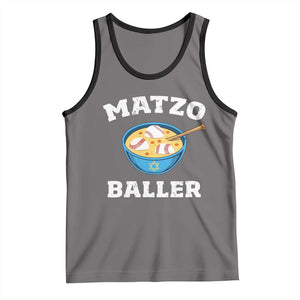 Funny Hanukkah Baseball Tank Top Matzo Baller Matzah Ball Jewish Chanukah Sports Lover TS11 Deep Heather Black Print Your Wear