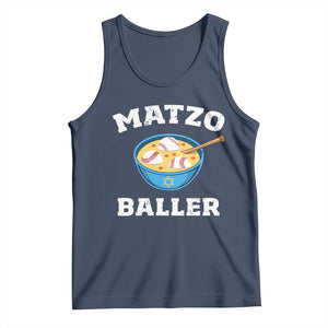 Funny Hanukkah Baseball Tank Top Matzo Baller Matzah Ball Jewish Chanukah Sports Lover TS11 Navy Print Your Wear