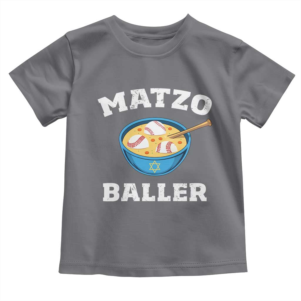 Funny Hanukkah Baseball Toddler T Shirt Matzo Baller Matzah Ball Jewish Chanukah Sports Lover TS11 Charcoal Print Your Wear