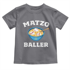 Funny Hanukkah Baseball Toddler T Shirt Matzo Baller Matzah Ball Jewish Chanukah Sports Lover TS11 Charcoal Print Your Wear