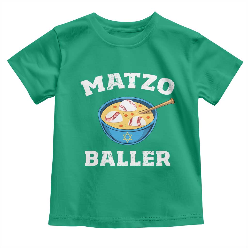 Funny Hanukkah Baseball Toddler T Shirt Matzo Baller Matzah Ball Jewish Chanukah Sports Lover TS11 Irish Green Print Your Wear