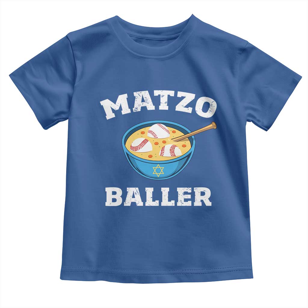 Funny Hanukkah Baseball Toddler T Shirt Matzo Baller Matzah Ball Jewish Chanukah Sports Lover TS11 Royal Blue Print Your Wear