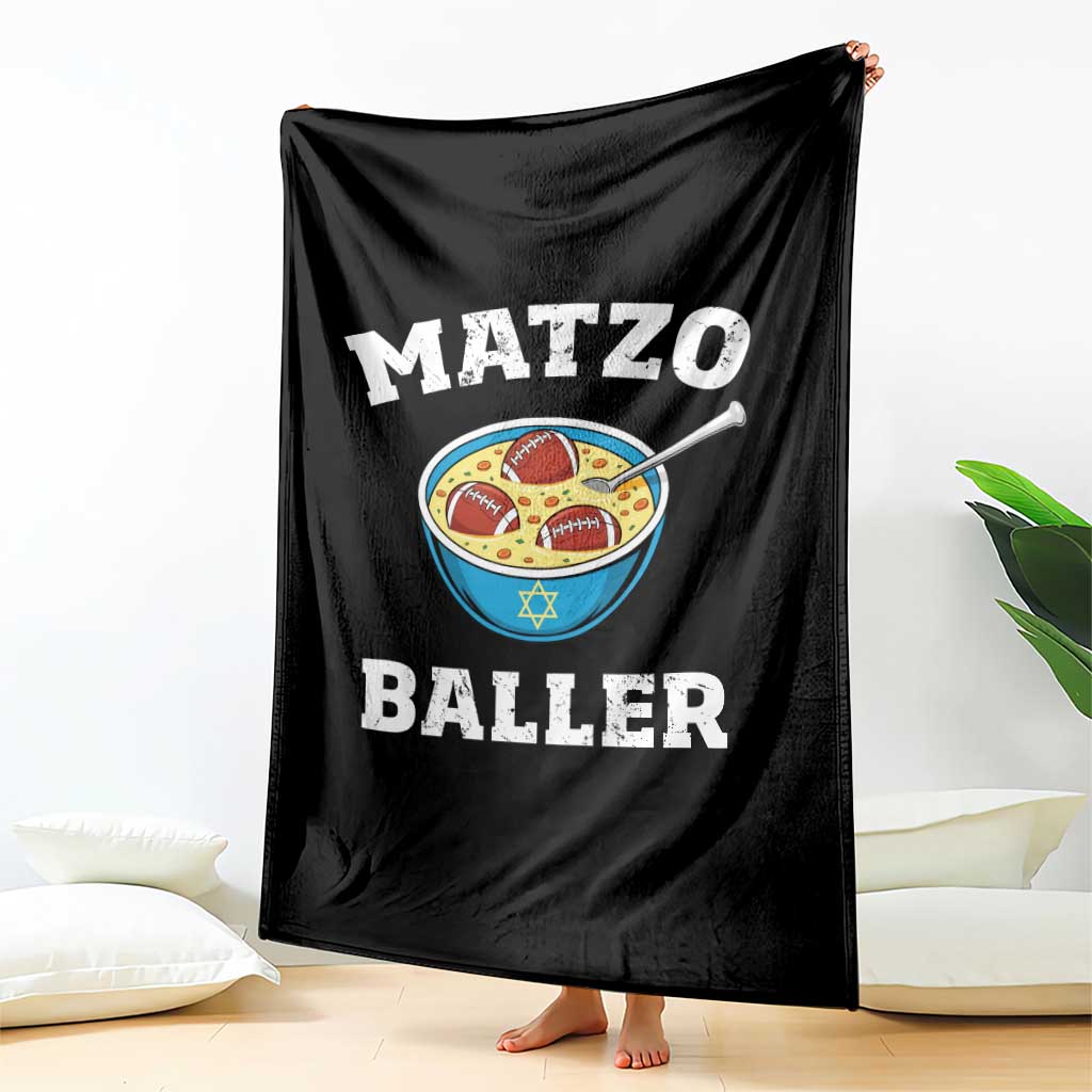 Funny Hanukkah Football Throw Blanket Matzo Baller Matzah Ball Jewish Chanukah Sports Lover TS11 Print Your Wear
