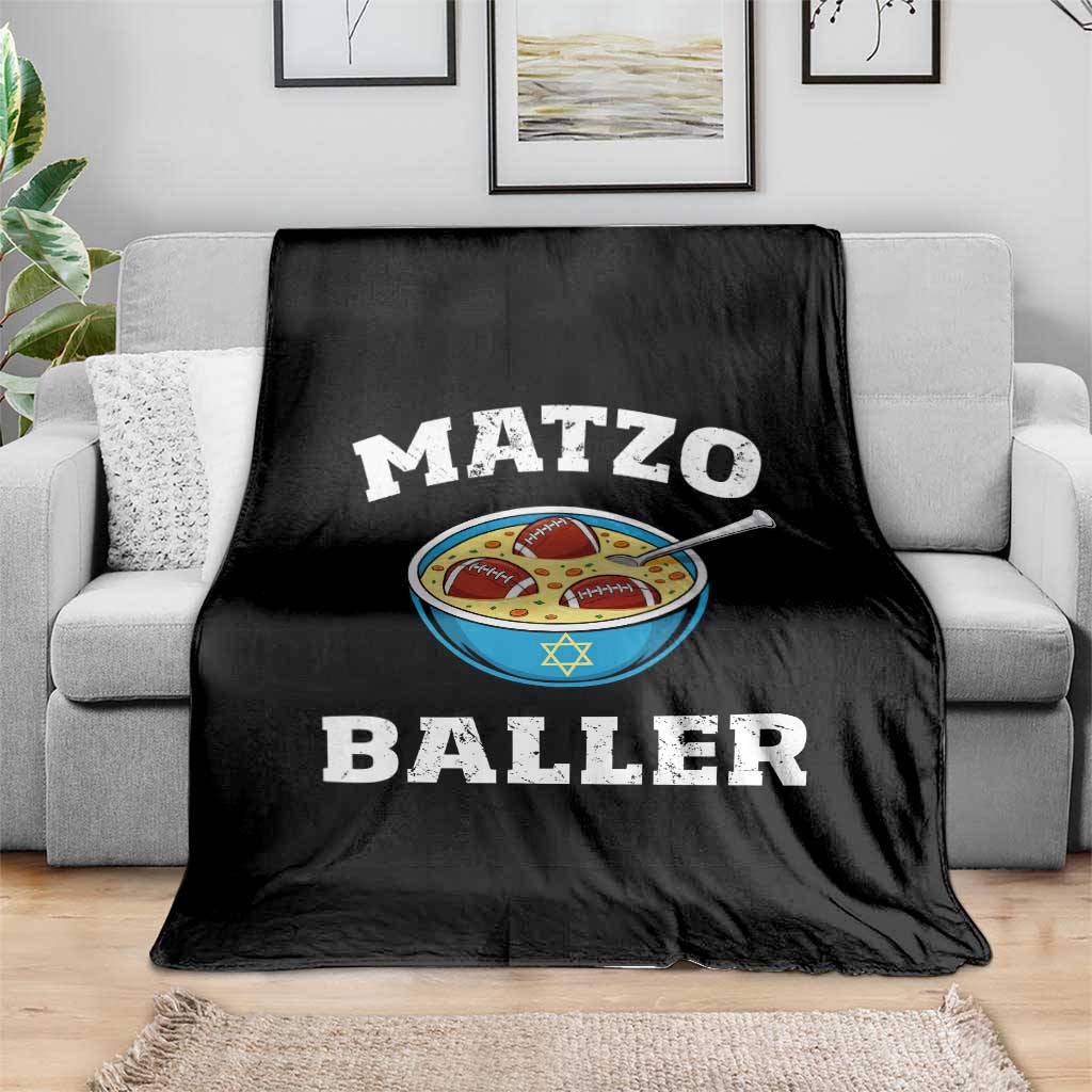 Funny Hanukkah Football Throw Blanket Matzo Baller Matzah Ball Jewish Chanukah Sports Lover TS11 Print Your Wear