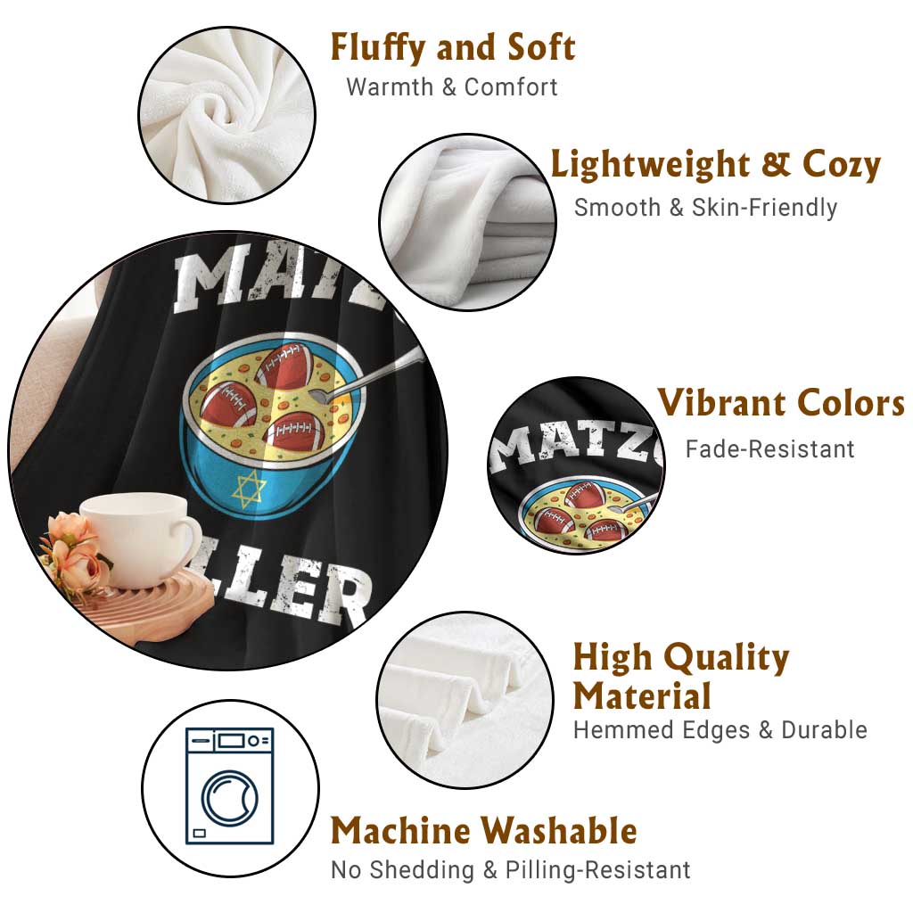 Funny Hanukkah Football Throw Blanket Matzo Baller Matzah Ball Jewish Chanukah Sports Lover TS11 Print Your Wear