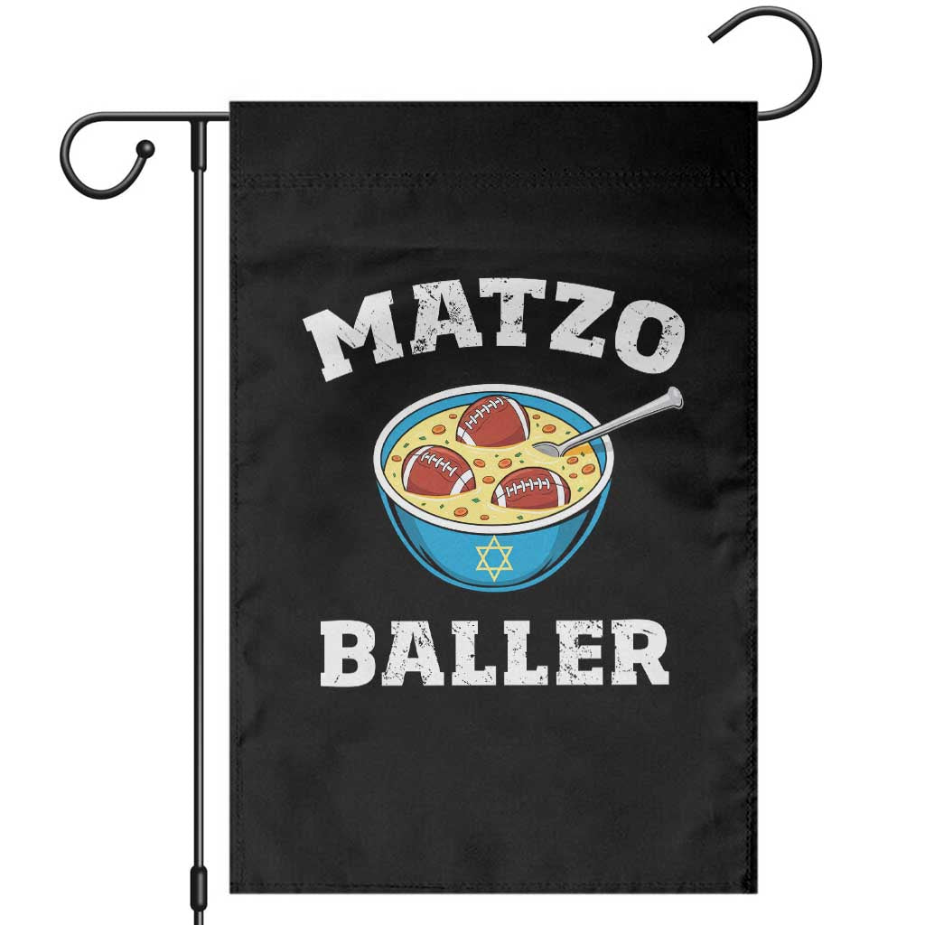Funny Hanukkah Football Garden Flag Matzo Baller Matzah Ball Jewish Chanukah Sports Lover TS11 Black Print Your Wear