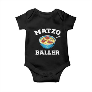 Funny Hanukkah Football Baby Onesie Matzo Baller Matzah Ball Jewish Chanukah Sports Lover TS11 Black Print Your Wear