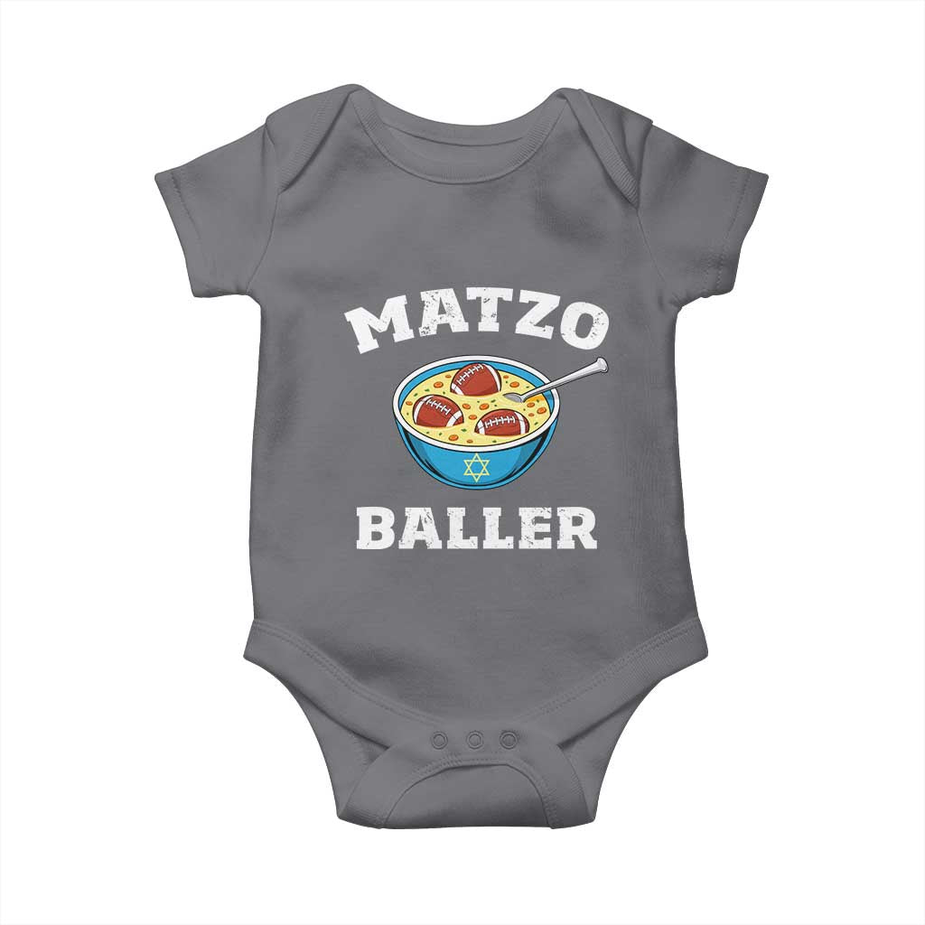 Funny Hanukkah Football Baby Onesie Matzo Baller Matzah Ball Jewish Chanukah Sports Lover TS11 Charcoal Print Your Wear