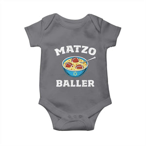 Funny Hanukkah Football Baby Onesie Matzo Baller Matzah Ball Jewish Chanukah Sports Lover TS11 Charcoal Print Your Wear