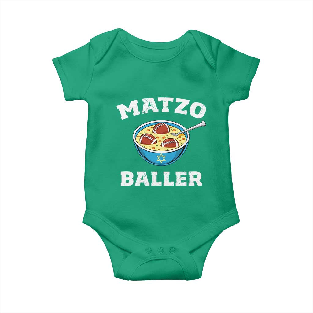 Funny Hanukkah Football Baby Onesie Matzo Baller Matzah Ball Jewish Chanukah Sports Lover TS11 Irish Green Print Your Wear
