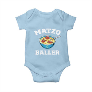 Funny Hanukkah Football Baby Onesie Matzo Baller Matzah Ball Jewish Chanukah Sports Lover TS11 Light Blue Print Your Wear