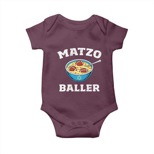 Funny Hanukkah Football Baby Onesie Matzo Baller Matzah Ball Jewish Chanukah Sports Lover TS11 Maroon Print Your Wear