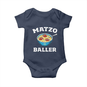 Funny Hanukkah Football Baby Onesie Matzo Baller Matzah Ball Jewish Chanukah Sports Lover TS11 Navy Print Your Wear