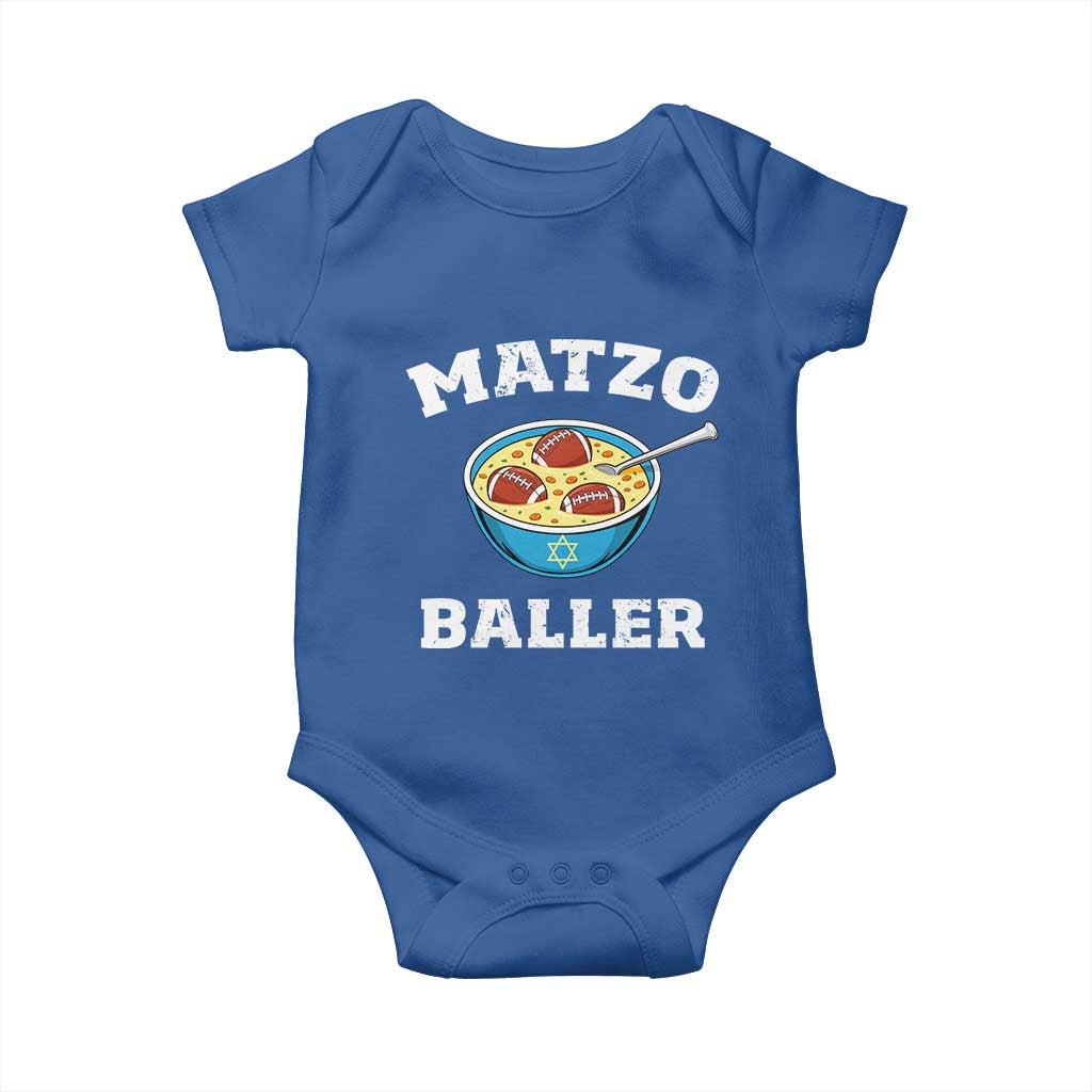 Funny Hanukkah Football Baby Onesie Matzo Baller Matzah Ball Jewish Chanukah Sports Lover TS11 Royal Blue Print Your Wear