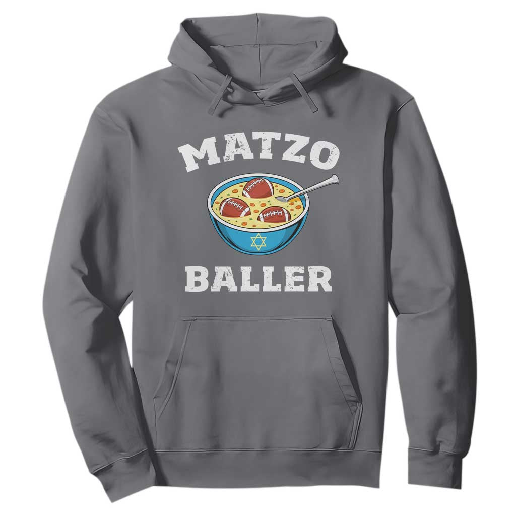 Funny Hanukkah Football Hoodie Matzo Baller Matzah Ball Jewish Chanukah Sports Lover TS11 Charcoal Print Your Wear
