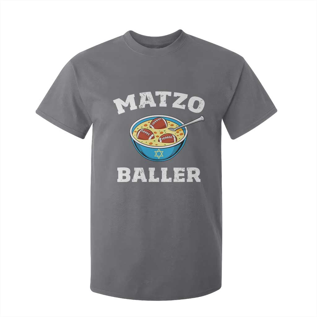 Funny Hanukkah Football T Shirt For Kid Matzo Baller Matzah Ball Jewish Chanukah Sports Lover TS11 Charcoal Print Your Wear