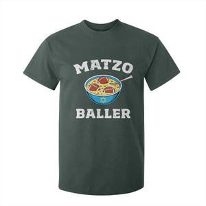 Funny Hanukkah Football T Shirt For Kid Matzo Baller Matzah Ball Jewish Chanukah Sports Lover TS11 Dark Forest Green Print Your Wear