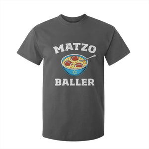 Funny Hanukkah Football T Shirt For Kid Matzo Baller Matzah Ball Jewish Chanukah Sports Lover TS11 Dark Heather Print Your Wear