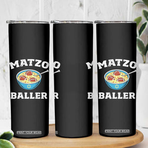 Funny Hanukkah Football Skinny Tumbler Matzo Baller Matzah Ball Jewish Chanukah Sports Lover TS11 Print Your Wear