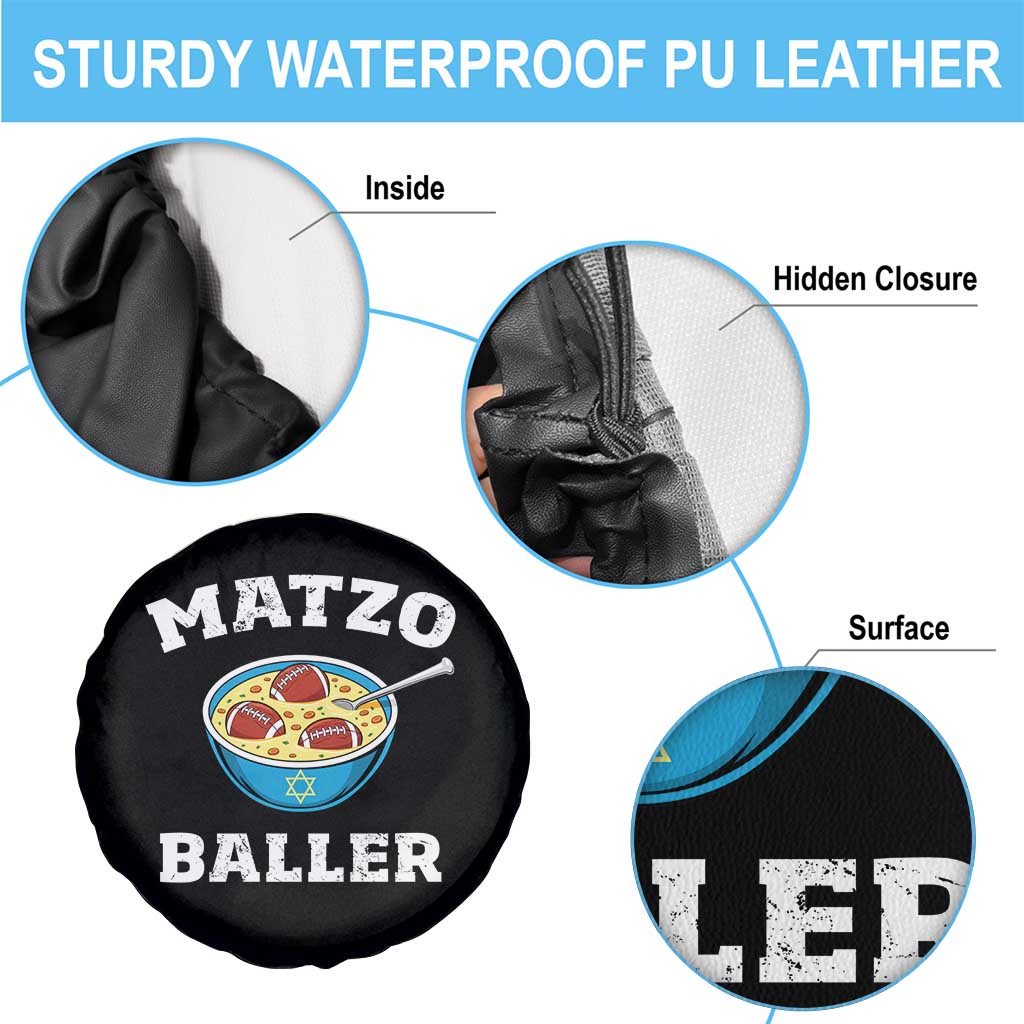 Funny Hanukkah Football Spare Tire Cover Matzo Baller Matzah Ball Jewish Chanukah Sports Lover TS11 Print Your Wear
