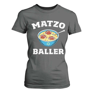 Funny Hanukkah Football T Shirt For Women Matzo Baller Matzah Ball Jewish Chanukah Sports Lover TS11 Dark Heather Print Your Wear
