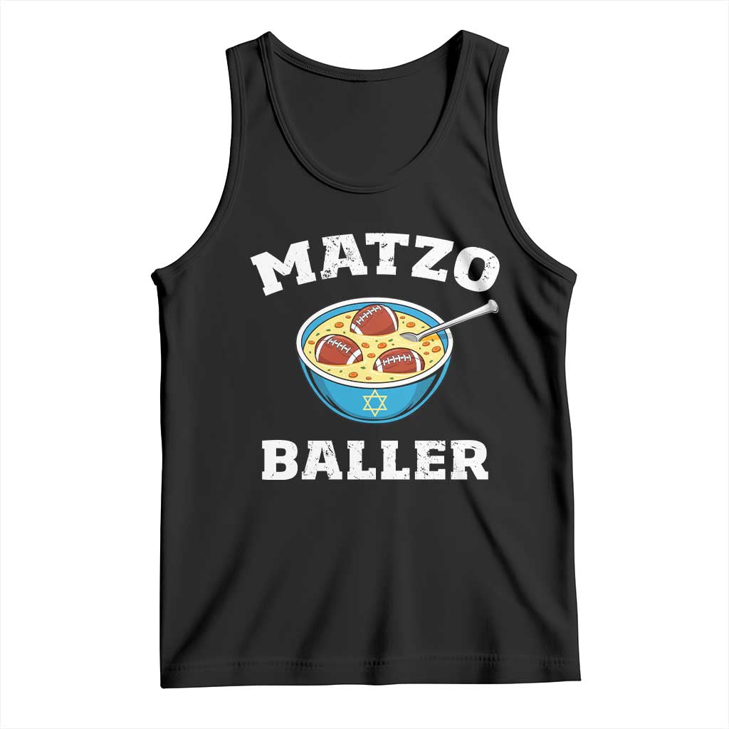 Funny Hanukkah Football Tank Top Matzo Baller Matzah Ball Jewish Chanukah Sports Lover - Print Your Wear