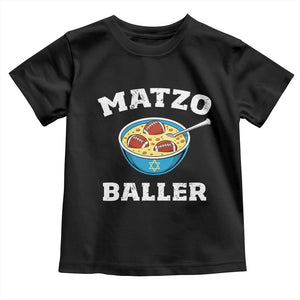 Funny Hanukkah Football Toddler T Shirt Matzo Baller Matzah Ball Jewish Chanukah Sports Lover TS11 Black Print Your Wear