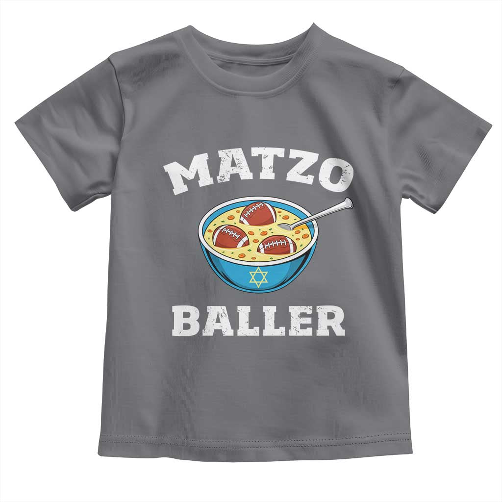Funny Hanukkah Football Toddler T Shirt Matzo Baller Matzah Ball Jewish Chanukah Sports Lover TS11 Charcoal Print Your Wear