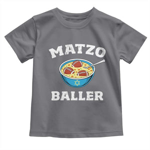 Funny Hanukkah Football Toddler T Shirt Matzo Baller Matzah Ball Jewish Chanukah Sports Lover TS11 Charcoal Print Your Wear