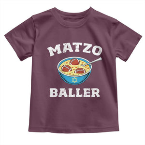 Funny Hanukkah Football Toddler T Shirt Matzo Baller Matzah Ball Jewish Chanukah Sports Lover TS11 Maroon Print Your Wear