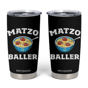 Funny Hanukkah Football Tumbler Cup Matzo Baller Matzah Ball Jewish Chanukah Sports Lover TS11 Black Print Your Wear