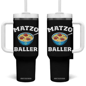 Funny Hanukkah Football Tumbler With Handle Matzo Baller Matzah Ball Jewish Chanukah Sports Lover TS11 One Size: 40 oz Black Print Your Wear