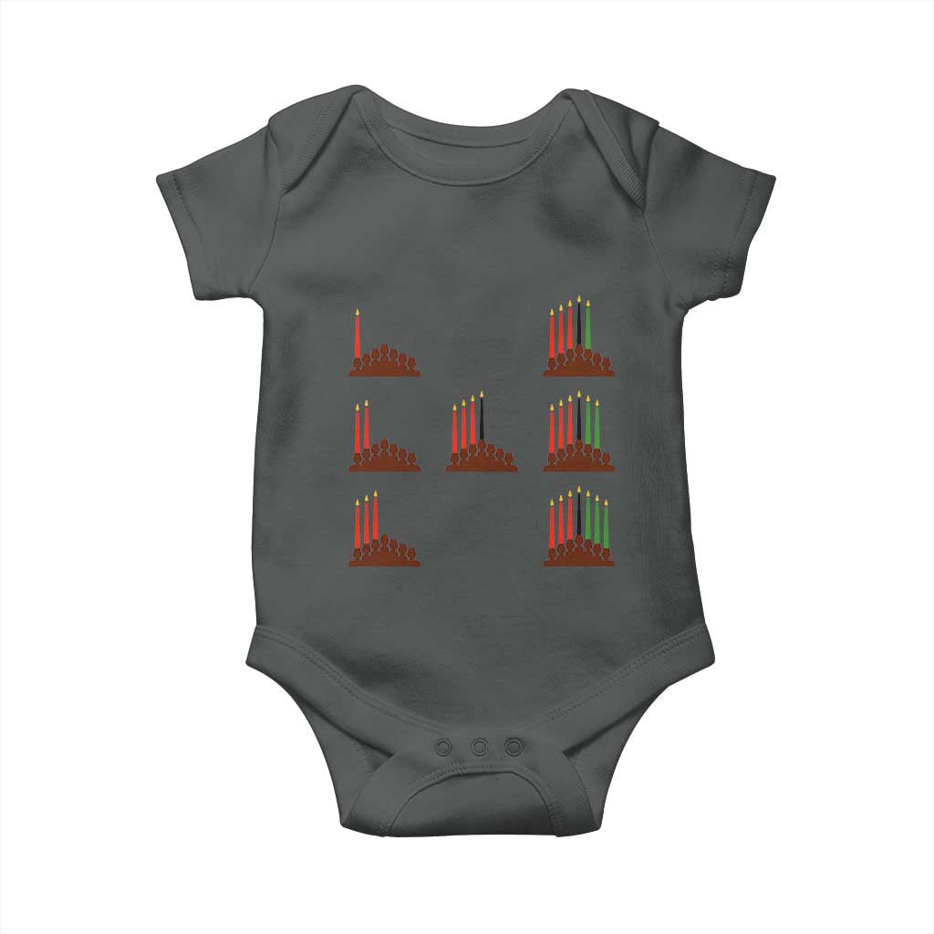 Kwanzaa Kinara Seven Candles African American Holiday Baby Onesie TS11 Dark Heather Print Your Wear