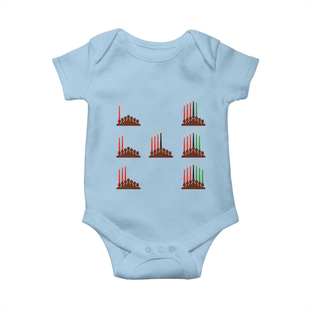 Kwanzaa Kinara Seven Candles African American Holiday Baby Onesie TS11 Light Blue Print Your Wear