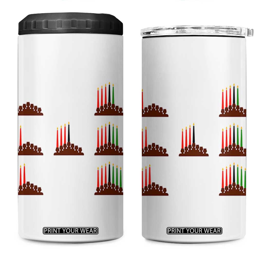 Kwanzaa Kinara Seven Candles African American Holiday 4 in 1 Can Cooler Tumbler TS11 One Size: 16 oz White Print Your Wear
