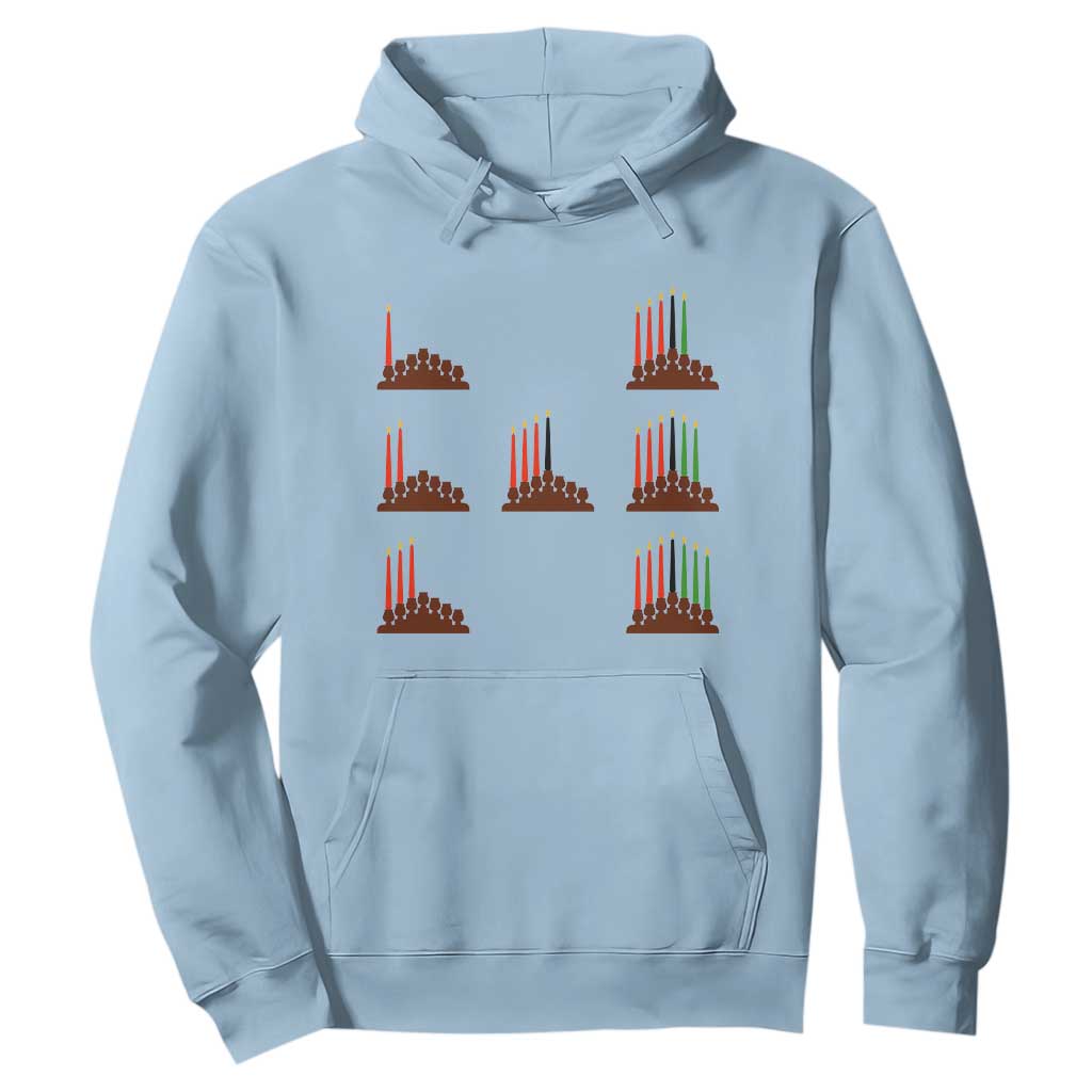 Kwanzaa Kinara Seven Candles African American Holiday Hoodie TS11 Light Blue Print Your Wear
