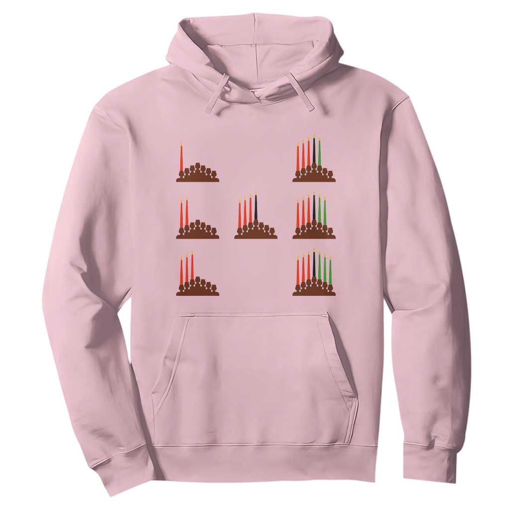 Kwanzaa Kinara Seven Candles African American Holiday Hoodie TS11 Light Pink Print Your Wear