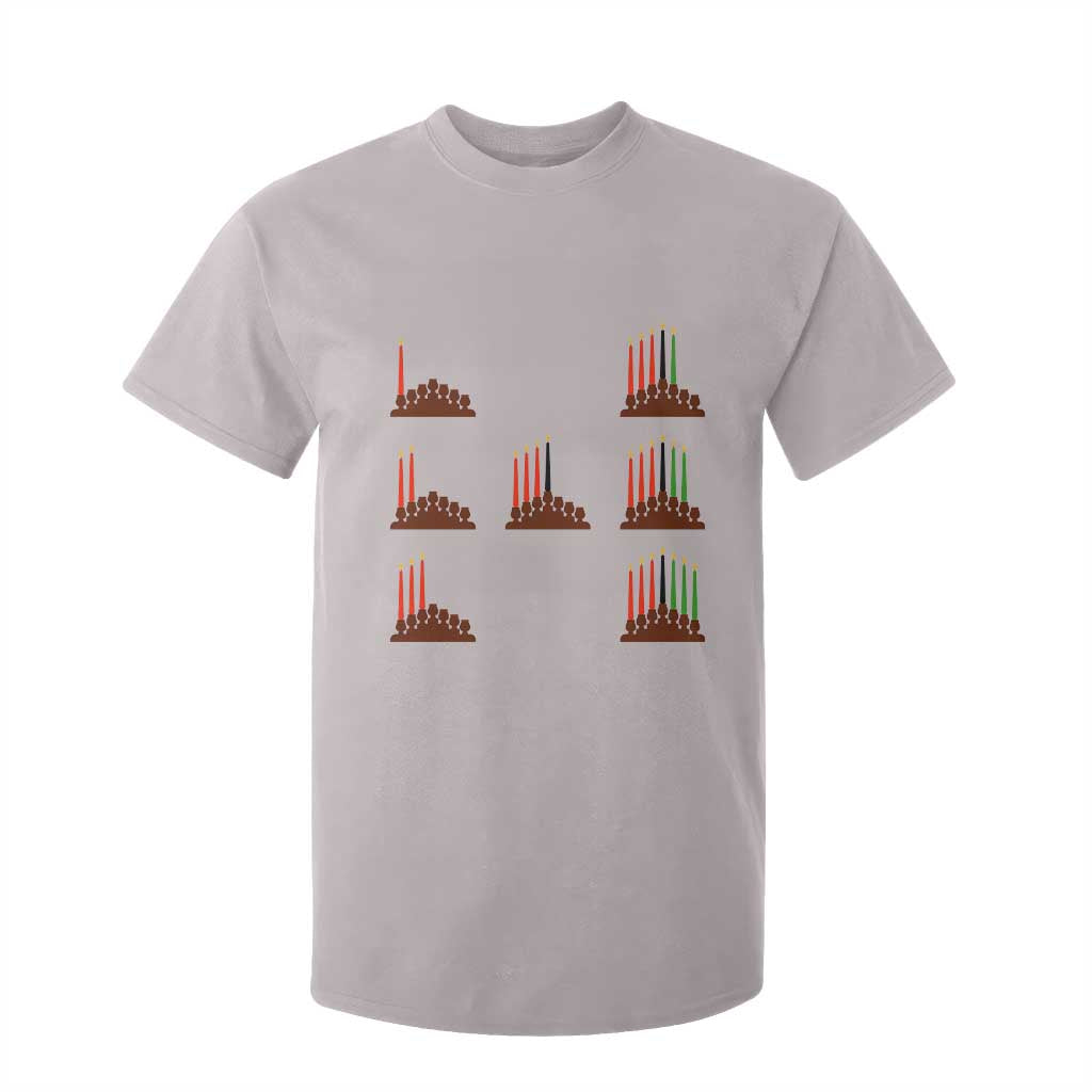 Kwanzaa Kinara Seven Candles African American Holiday T Shirt For Kid TS11 Ice Gray Print Your Wear