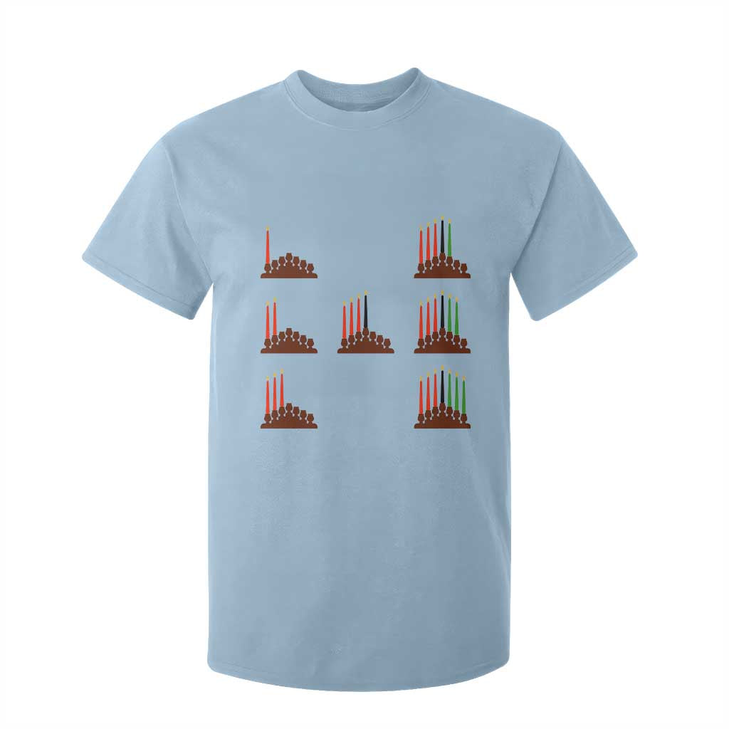 Kwanzaa Kinara Seven Candles African American Holiday T Shirt For Kid TS11 Light Blue Print Your Wear