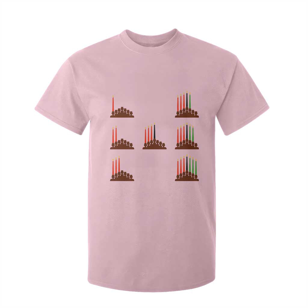 Kwanzaa Kinara Seven Candles African American Holiday T Shirt For Kid TS11 Light Pink Print Your Wear
