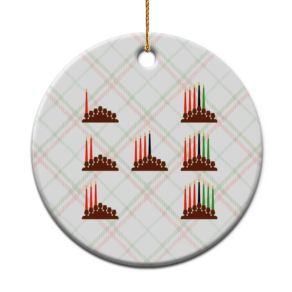 Kwanzaa Kinara Seven Candles African American Holiday Ceramic Ornament TS11 1pc Christmas Plaid Print Your Wear