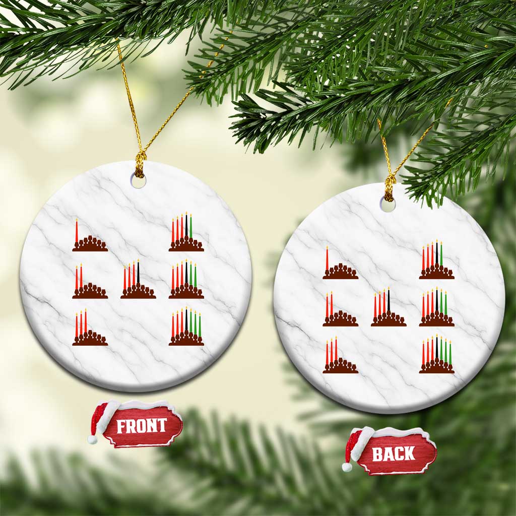 Kwanzaa Kinara Seven Candles African American Holiday Ceramic Ornament TS11 1pc White Marble Print Your Wear