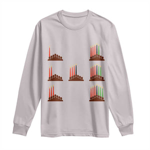 Kwanzaa Kinara Seven Candles African American Holiday Long Sleeve Shirt TS11 Ice Gray Print Your Wear