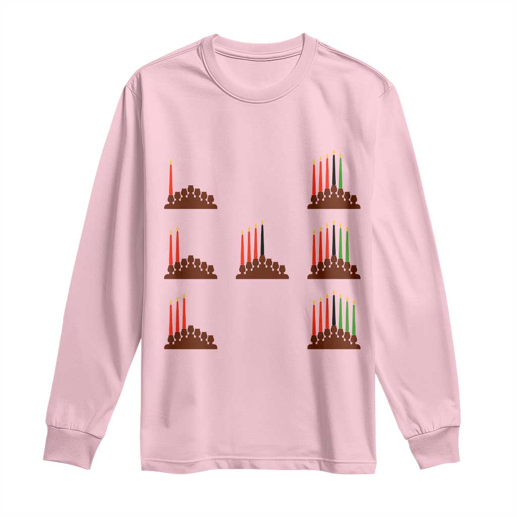 Kwanzaa Kinara Seven Candles African American Holiday Long Sleeve Shirt TS11 Light Pink Print Your Wear