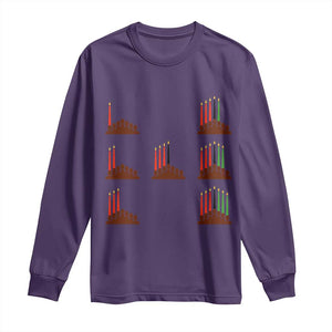 Kwanzaa Kinara Seven Candles African American Holiday Long Sleeve Shirt TS11 Purple Print Your Wear