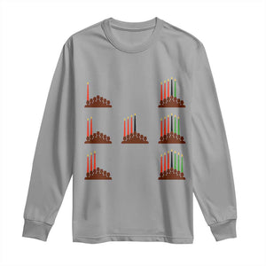 Kwanzaa Kinara Seven Candles African American Holiday Long Sleeve Shirt TS11 Sport Gray Print Your Wear